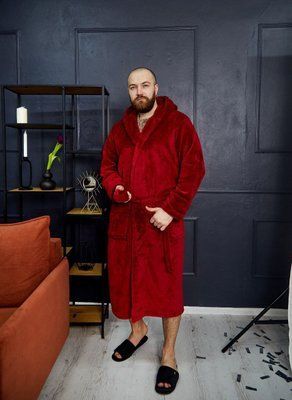 Чоловічий халат з капішоном 1024 бордо 5ХЛ 1024/бордчол5ХЛ фото